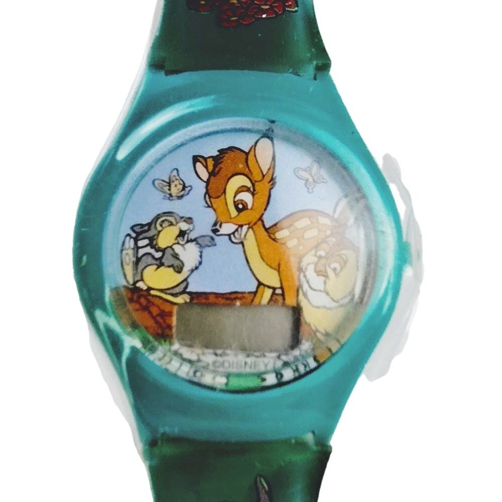 Disney Bambi Vintage Digital Watch Green Plastic Band New